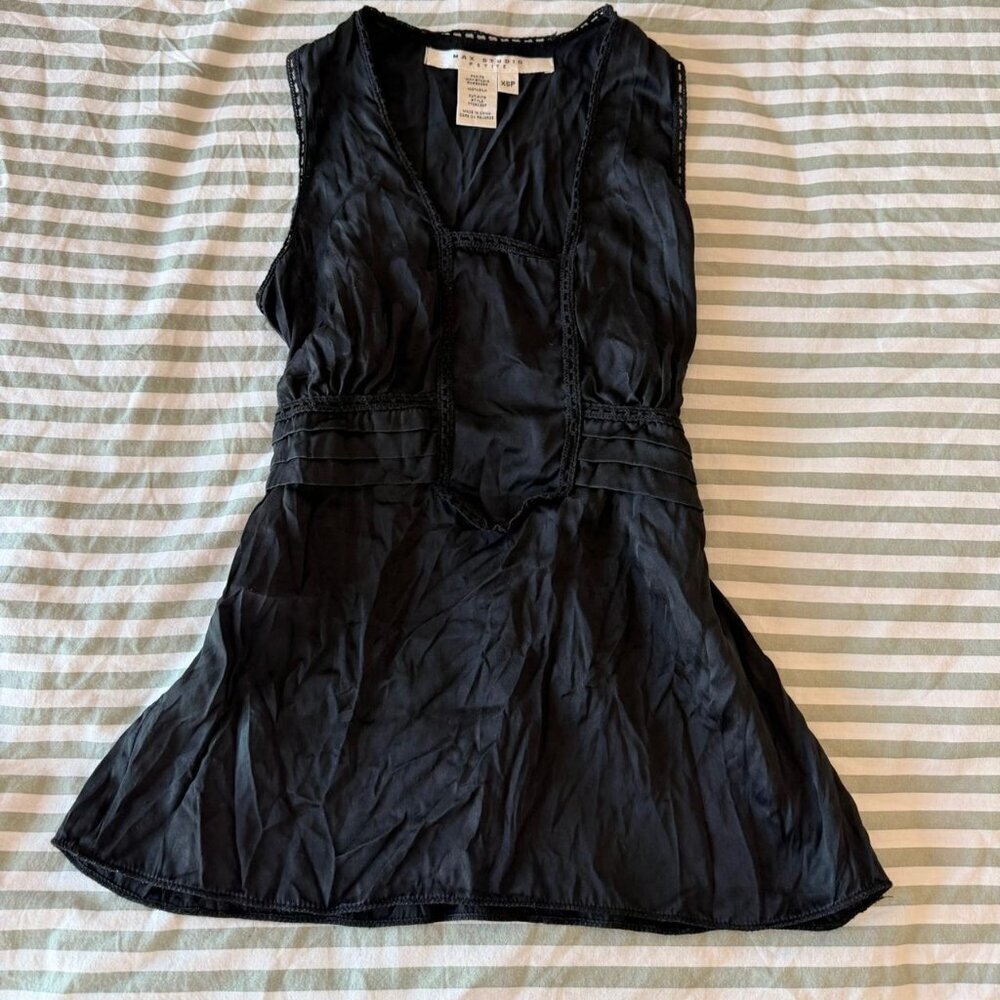 Black Satin Max Studio Cami 3496 - Picture 3 of 4